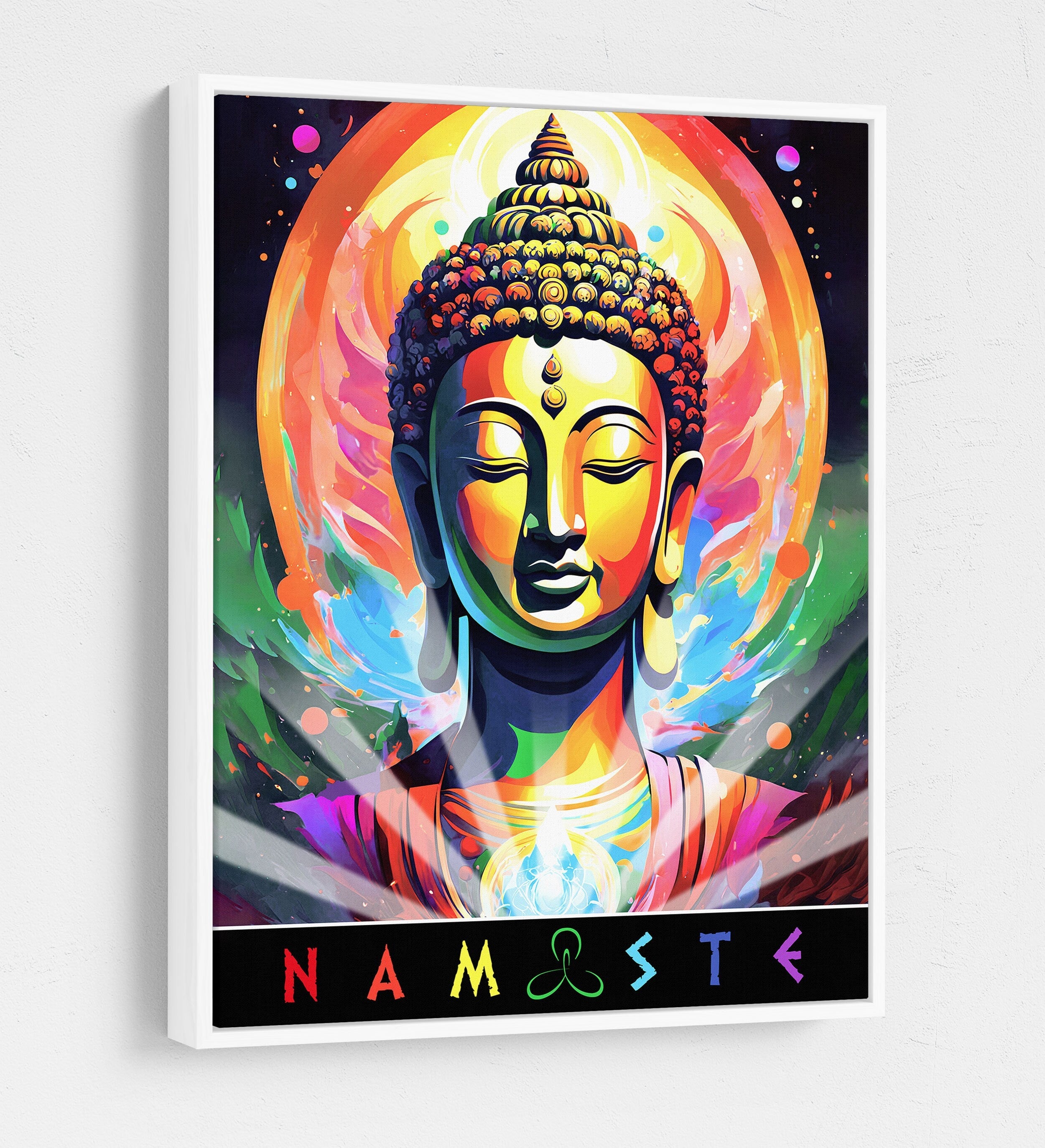 Namaste Canvas Wall Art, Abstract Namaste Print, Namaste Decor, Vibrant Namaste Art, Sanskrit, Affirmation Of Unity, Equality & Oneness