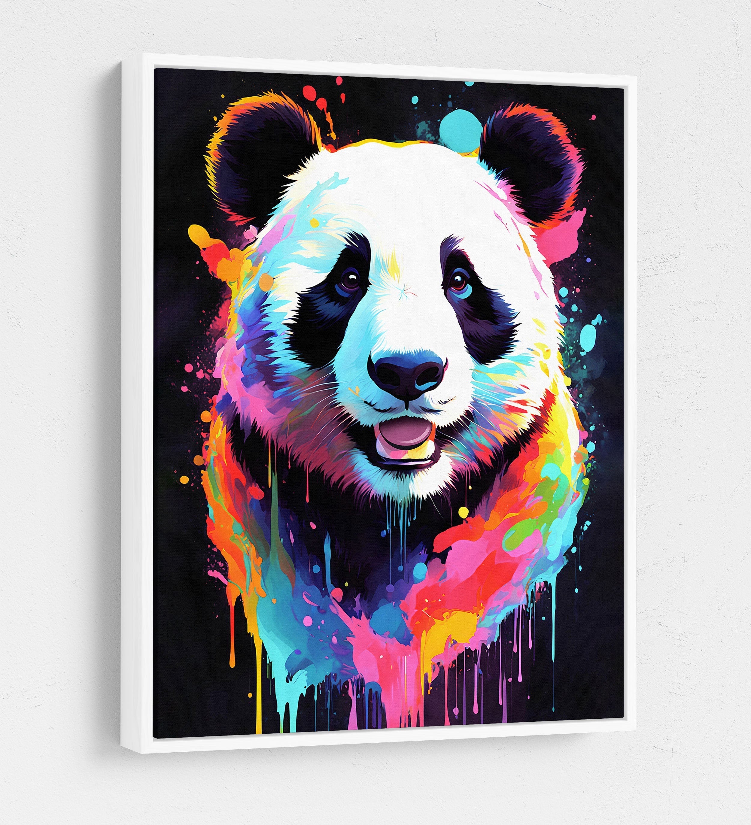 The Panda Canvas Wall Art, Abstract Panda Print, Animal Decor, Panda Decor, Vibrant Panda Art, Giant Panda Art