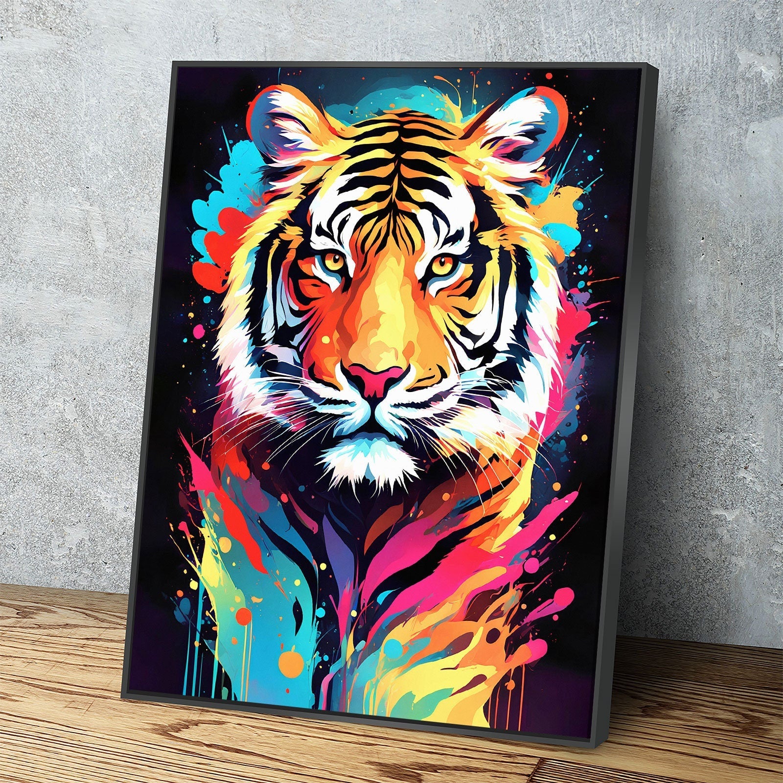 The Tiger Canvas Wall Art, Abstract Tiger Print, Animal Decor, Tiger Decor, Vibrant Tiger Art, Panthera Tigris