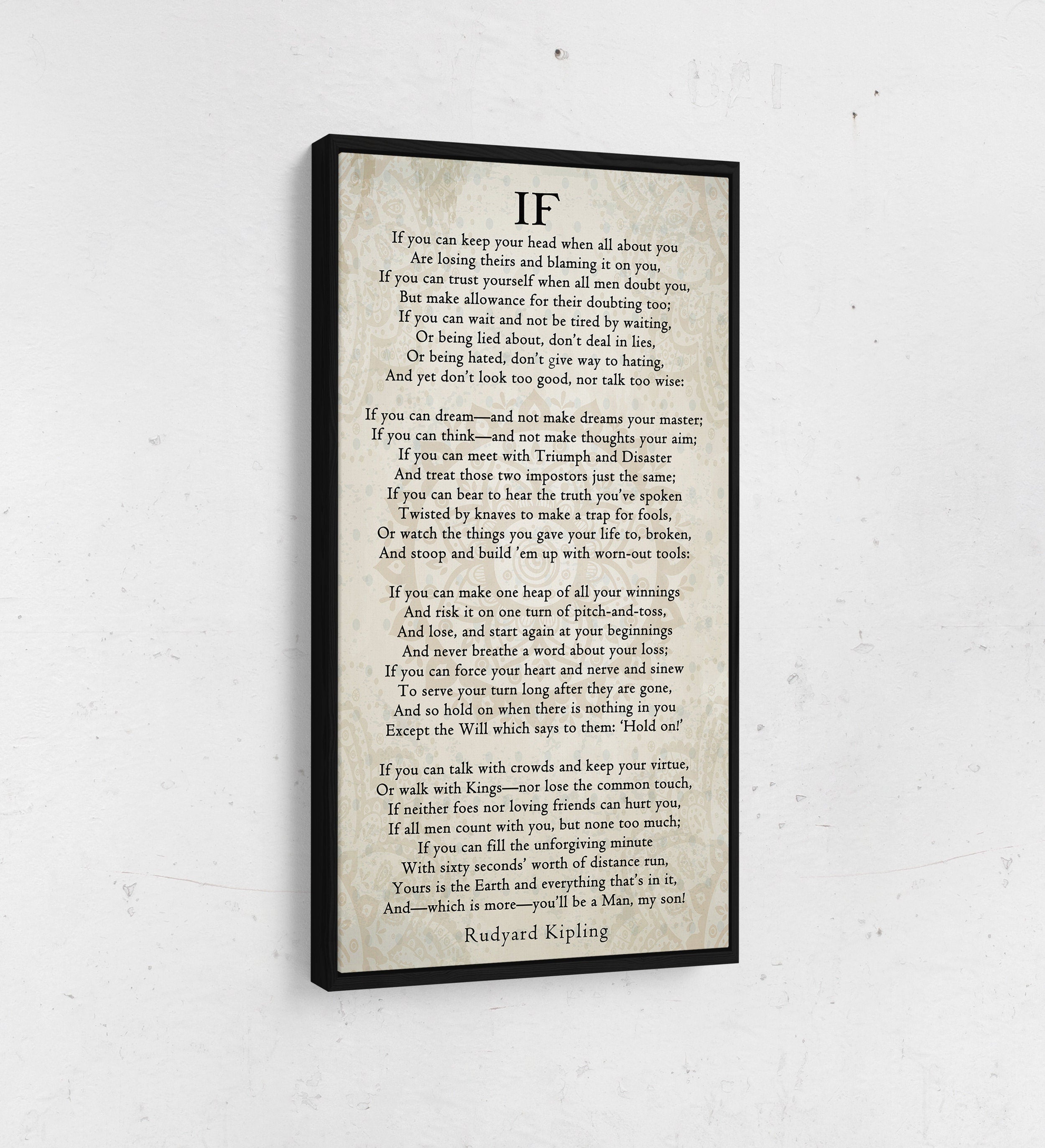 If Poem Canvas Wall Art | Rudyard Kipling Inspirational Graduation Gift