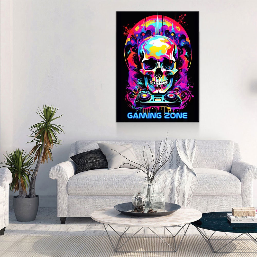 Gaming Zone Canvas Wall Art, Gamers Decor Perfect for A Game Room Or Dorm, Gaming Zone Decor, Teenage Decor, Gamers Print