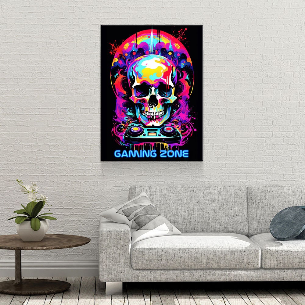 Gaming Zone Canvas Wall Art, Gamers Decor Perfect for A Game Room Or Dorm, Gaming Zone Decor, Teenage Decor, Gamers Print