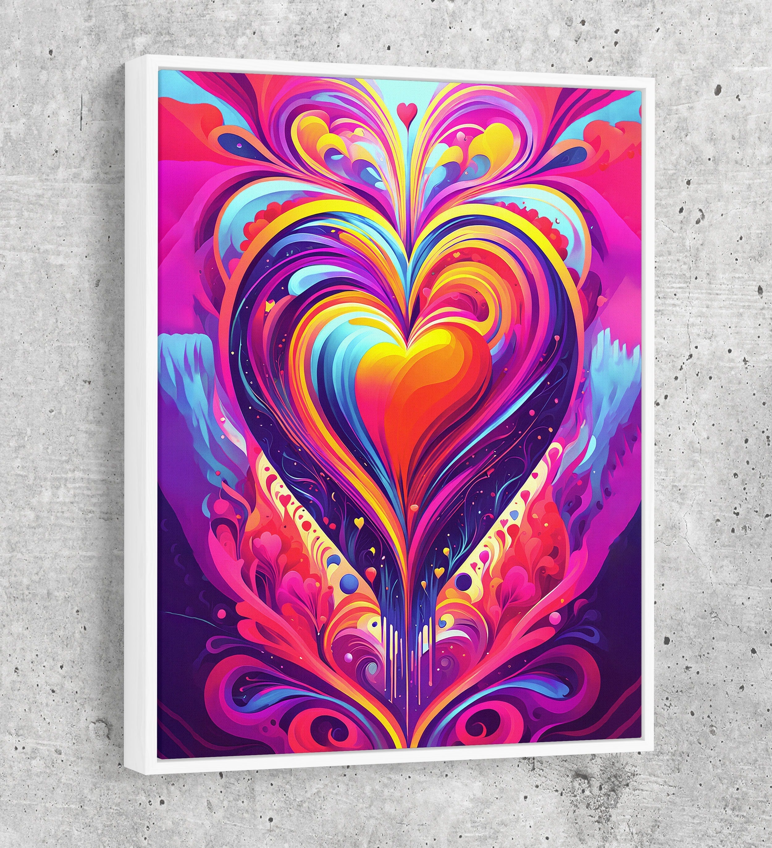 All You Need Is Love Canvas, Abstract Heart Canvas Wall Art, Colorful Love Heart, Heart Art Decor