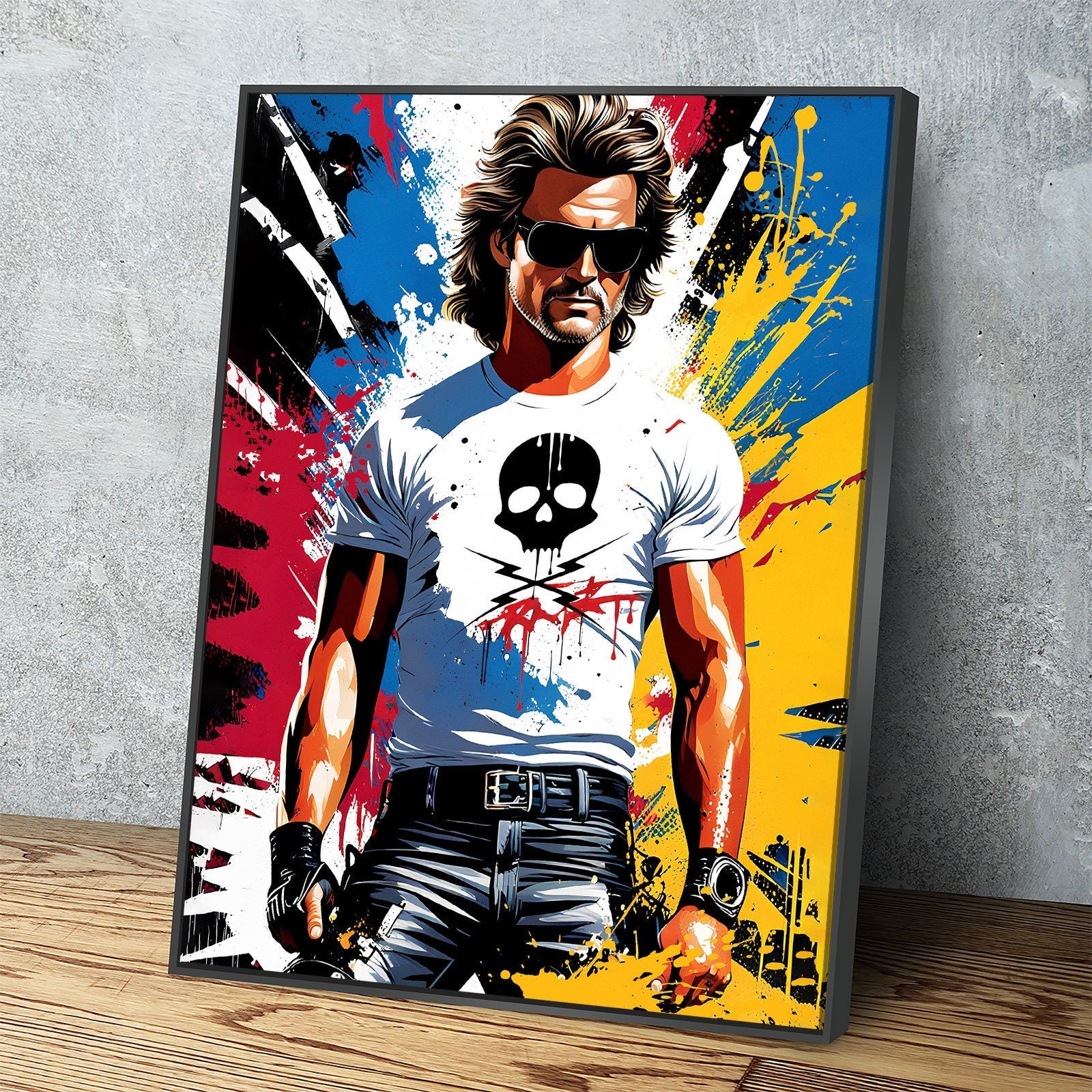 Stuntman Mike Canvas Wall Art, Cult Classic Art Print, Death Proof Abstract Print, Stuntman Decor