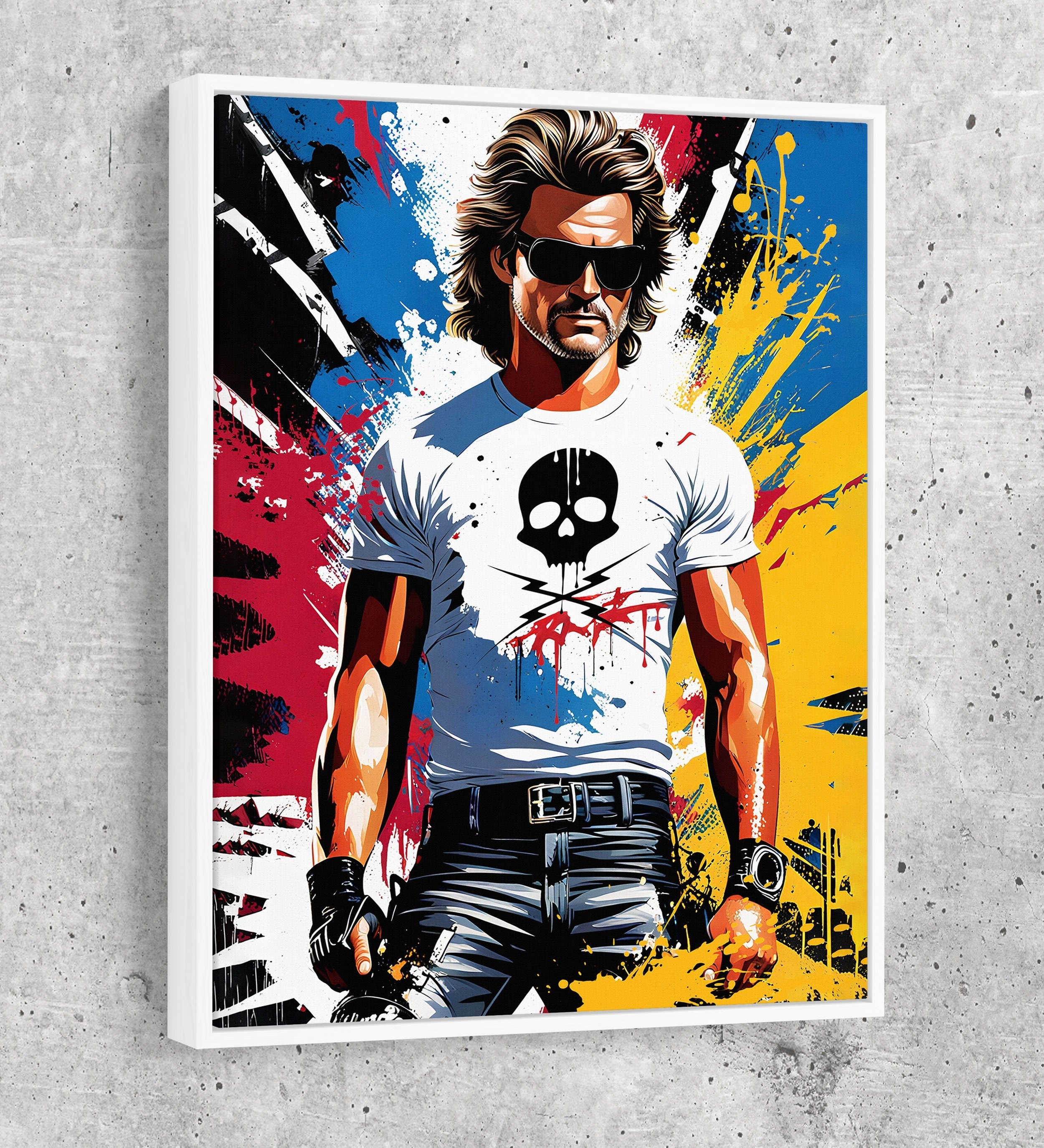 Stuntman Mike Canvas Wall Art, Cult Classic Art Print, Death Proof Abstract Print, Stuntman Decor