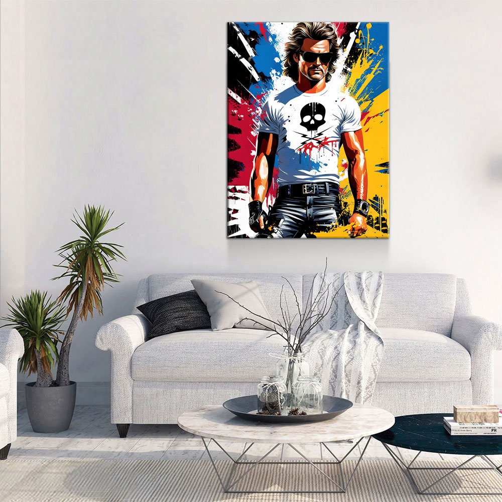 Stuntman Mike Canvas Wall Art, Cult Classic Art Print, Death Proof Abstract Print, Stuntman Decor