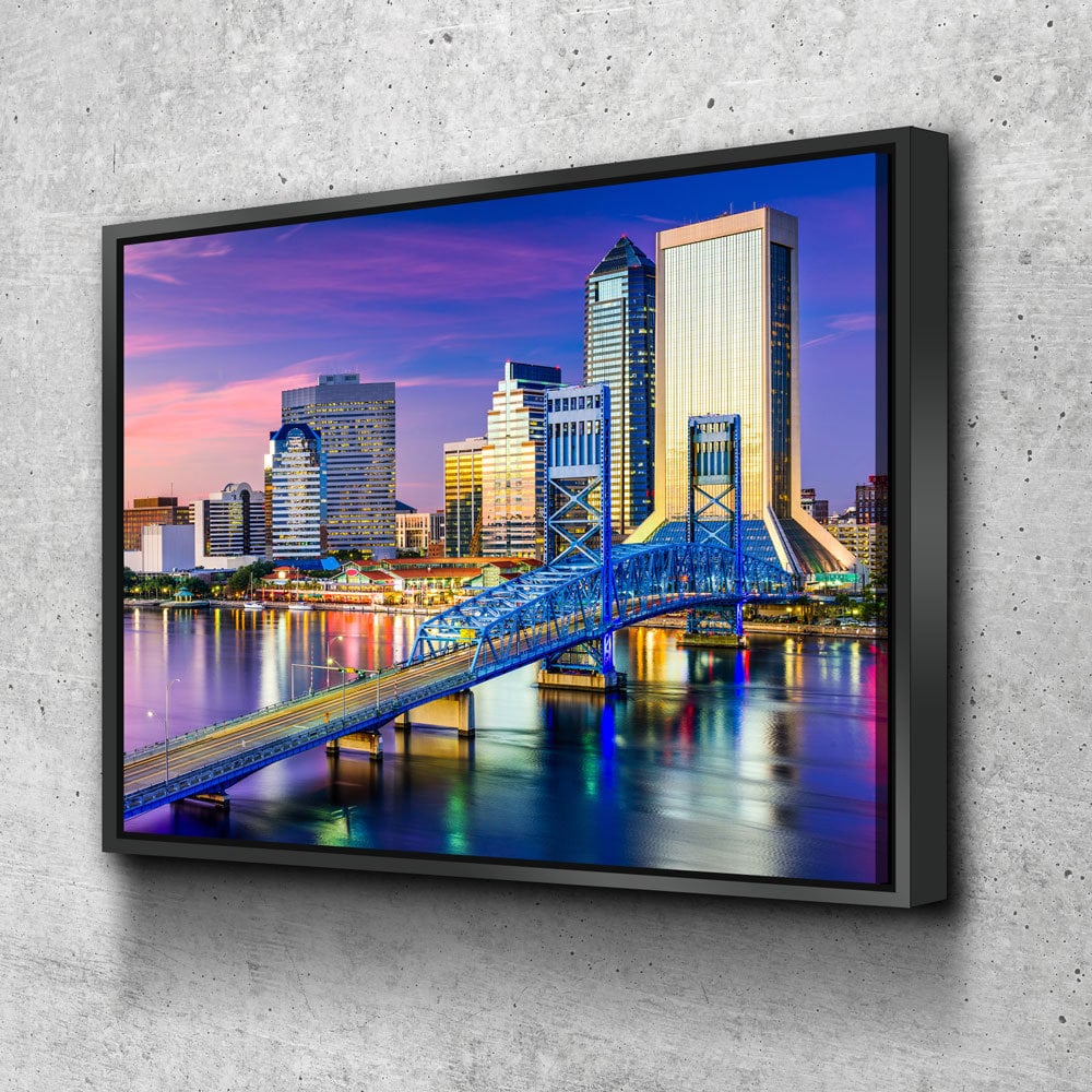 Jacksonville Florida Skyline Canvas Wall Art, Jacksonville, FL Skyline, Jacksonville Florida Print, Jacksonville City Skyline