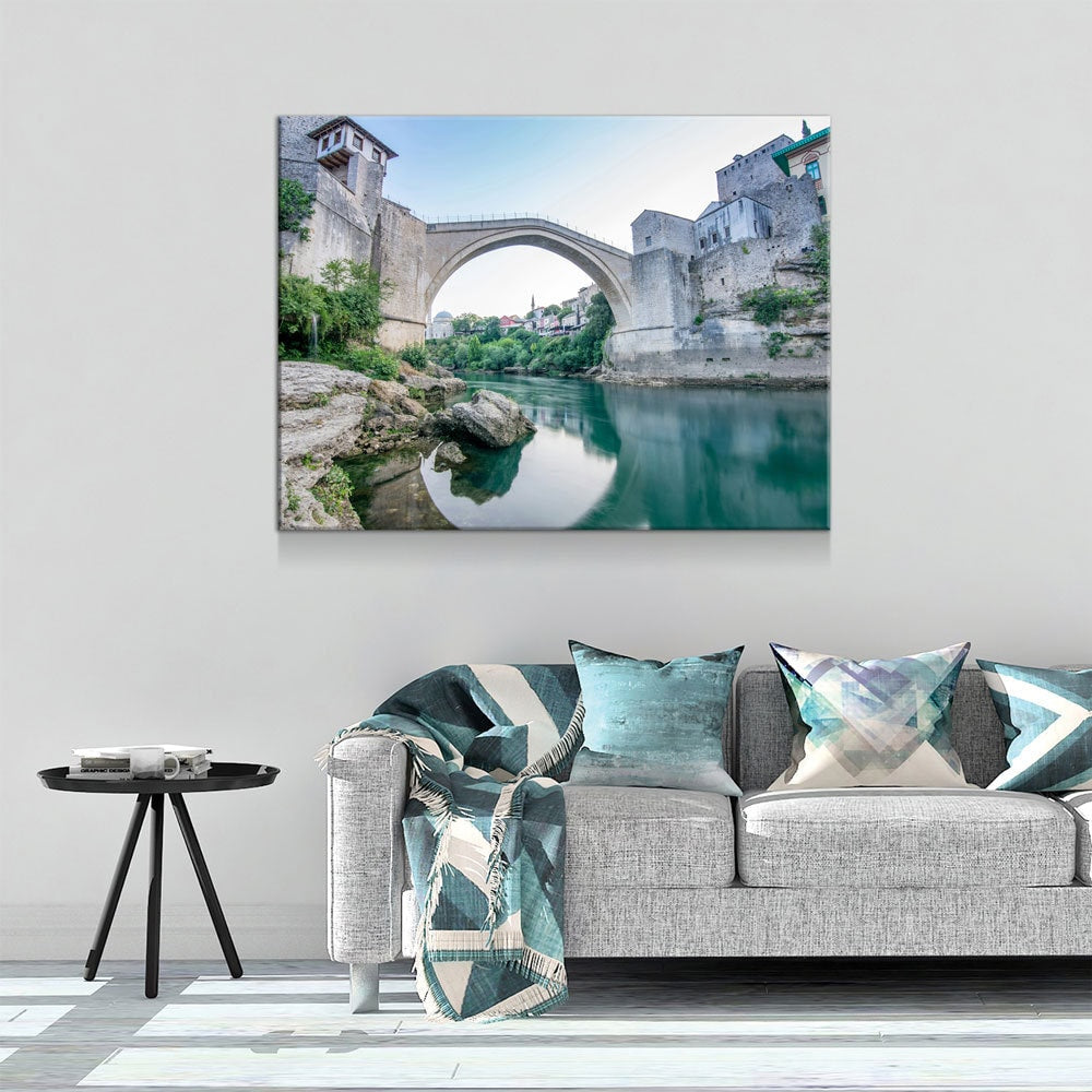 Bosnia Old Bridge Canvas Wall Art, Stari Most Print, Mostar Bridge Print, Mostar Bridge Canvas Art, Bosnia and Herzegovina Wall Art, Bosnia