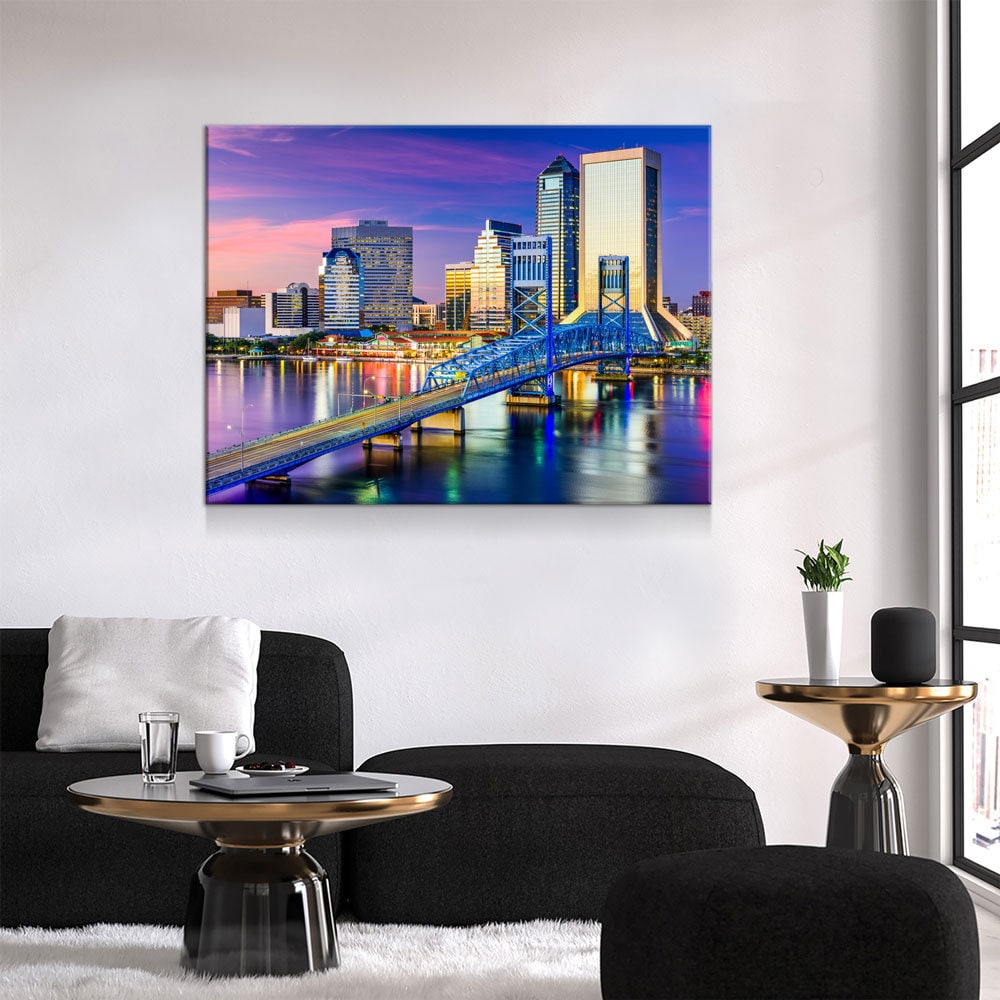 Jacksonville Florida Skyline Canvas Wall Art, Jacksonville, FL Skyline, Jacksonville Florida Print, Jacksonville City Skyline