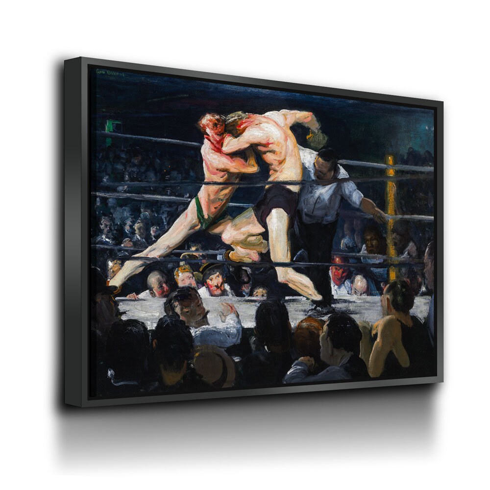Stag at Sharkey's Canvas Wall Art, Stag at Sharkey's Re-Print on Canvas, 1909 George Wesley Bellows Artwork, Vintage Boxing, Prizefighters