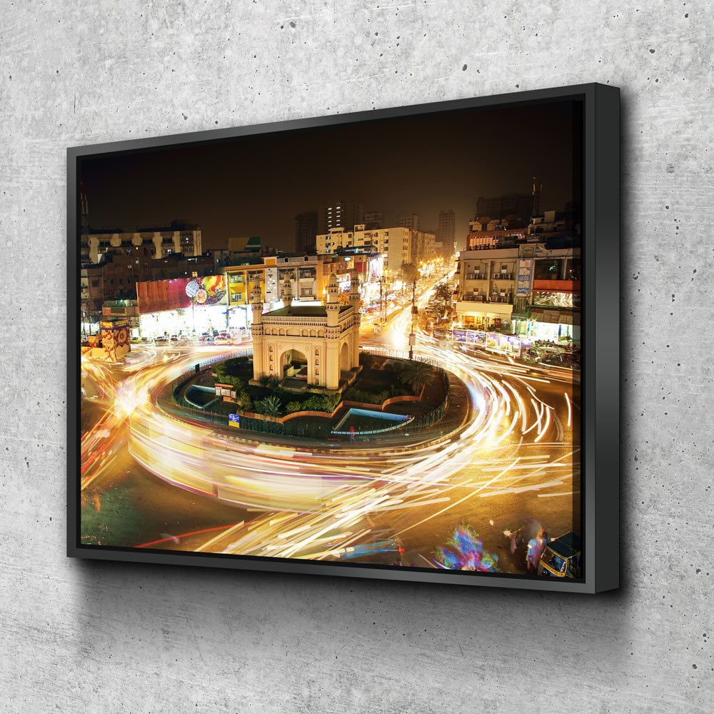 Bahadurabad Chowrangi Canvas Wall Art, Karachi Wall Art, Karachi Pakistan Decor, Landmark Of Karachi, Pakistan Decor, Karachi Night Life