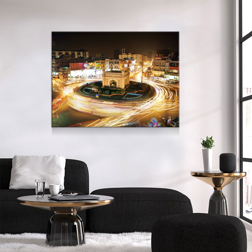 Bahadurabad Chowrangi Canvas Wall Art, Karachi Wall Art, Karachi Pakistan Decor, Landmark Of Karachi, Pakistan Decor, Karachi Night Life