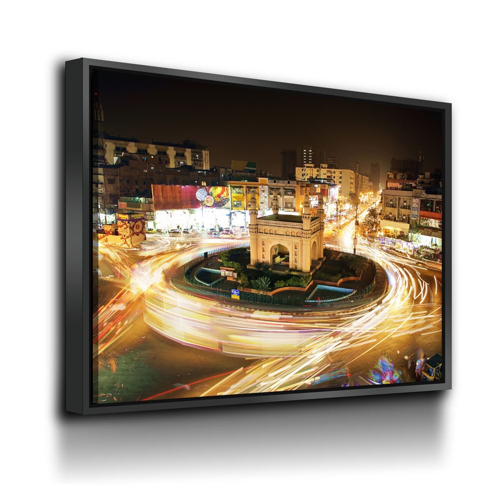Bahadurabad Chowrangi Canvas Wall Art, Karachi Wall Art, Karachi Pakistan Decor, Landmark Of Karachi, Pakistan Decor, Karachi Night Life