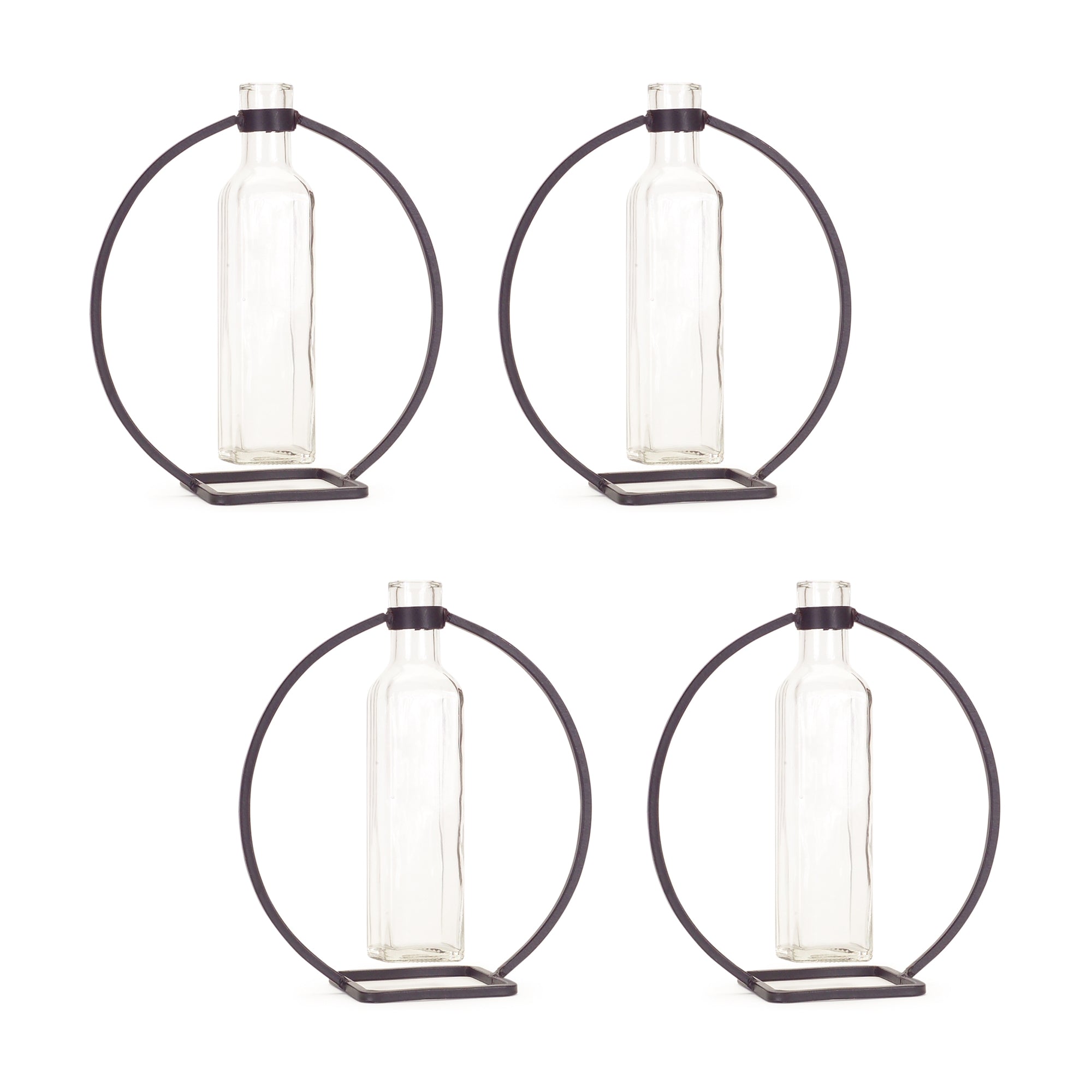 Hanging Vase in Circle Stand (Set of 4)