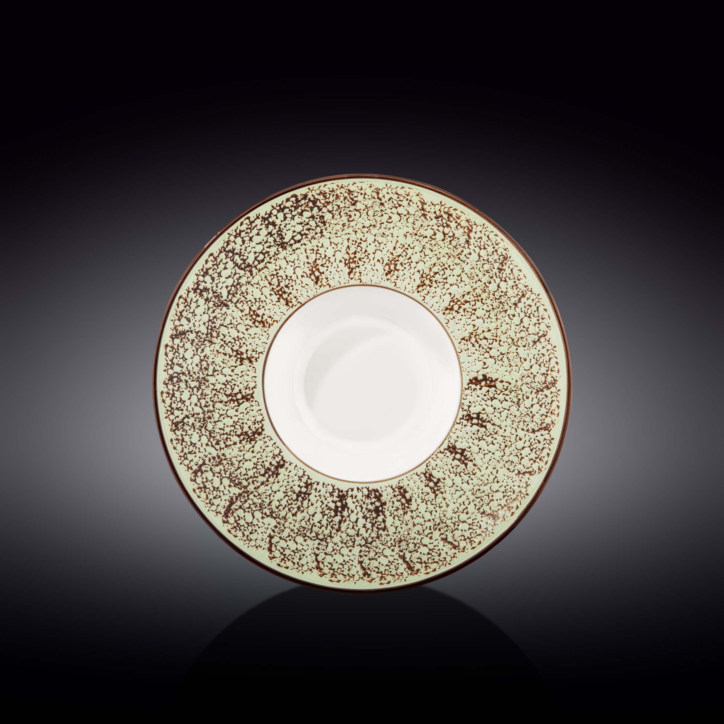 Set Of 3 Pale Green / PistachioPorcelain Deep Plate 9.5" inch | 7 Fl Oz