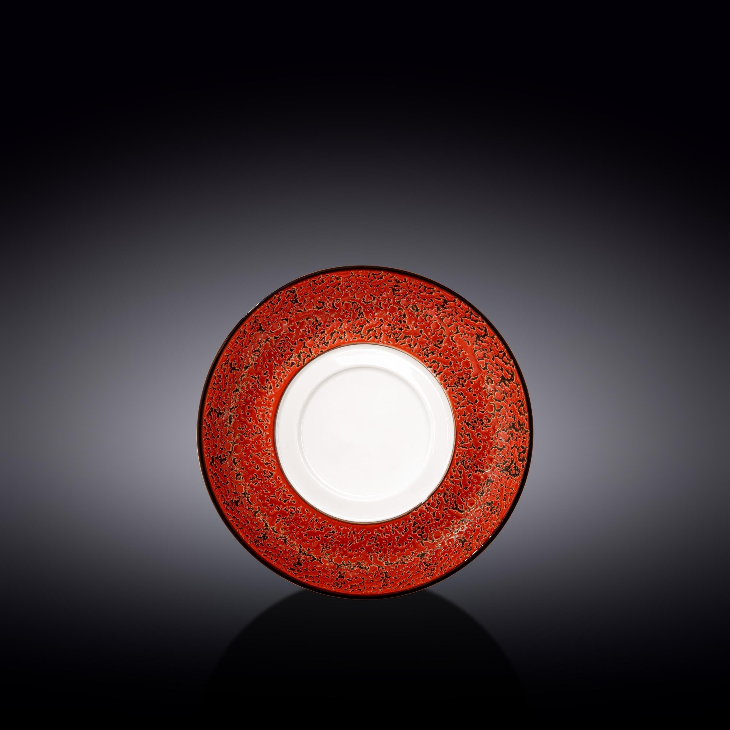 Set Of 6 Red Porcelain Multi-Use Saucer 6.5" inch | 16 Cm