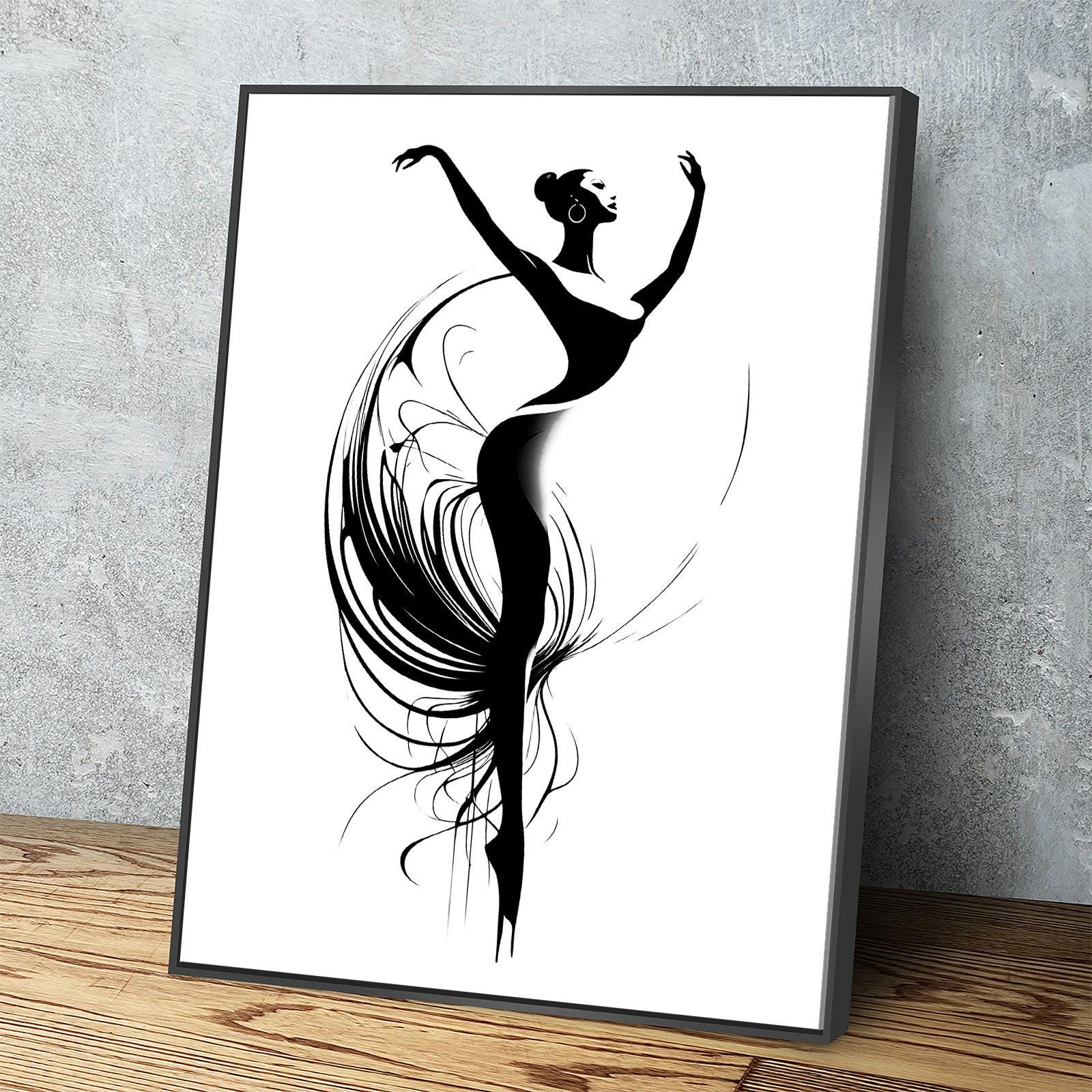 The Dancer Canvas Wall Art, Dancing Art, Simplistic Art, Dance Studio Decor, Minimalism Art