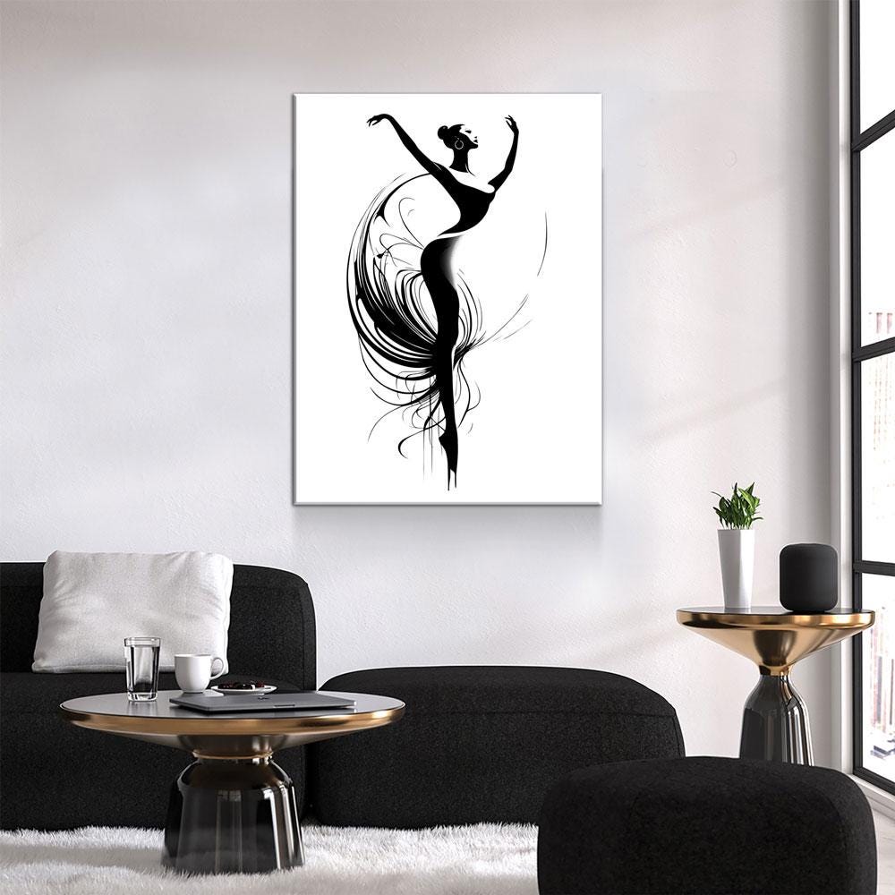 The Dancer Canvas Wall Art, Dancing Art, Simplistic Art, Dance Studio Decor, Minimalism Art