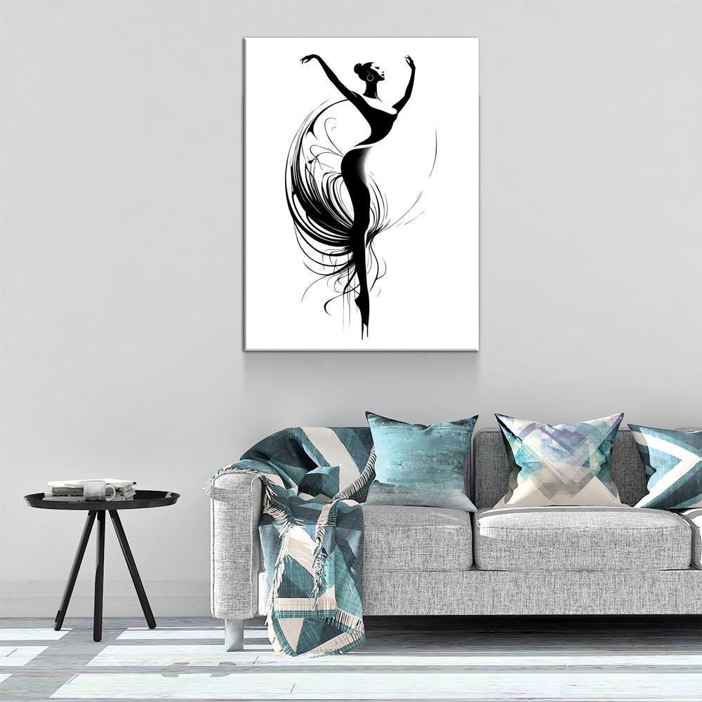 The Dancer Canvas Wall Art, Dancing Art, Simplistic Art, Dance Studio Decor, Minimalism Art