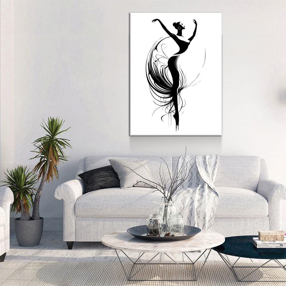 The Dancer Canvas Wall Art, Dancing Art, Simplistic Art, Dance Studio Decor, Minimalism Art