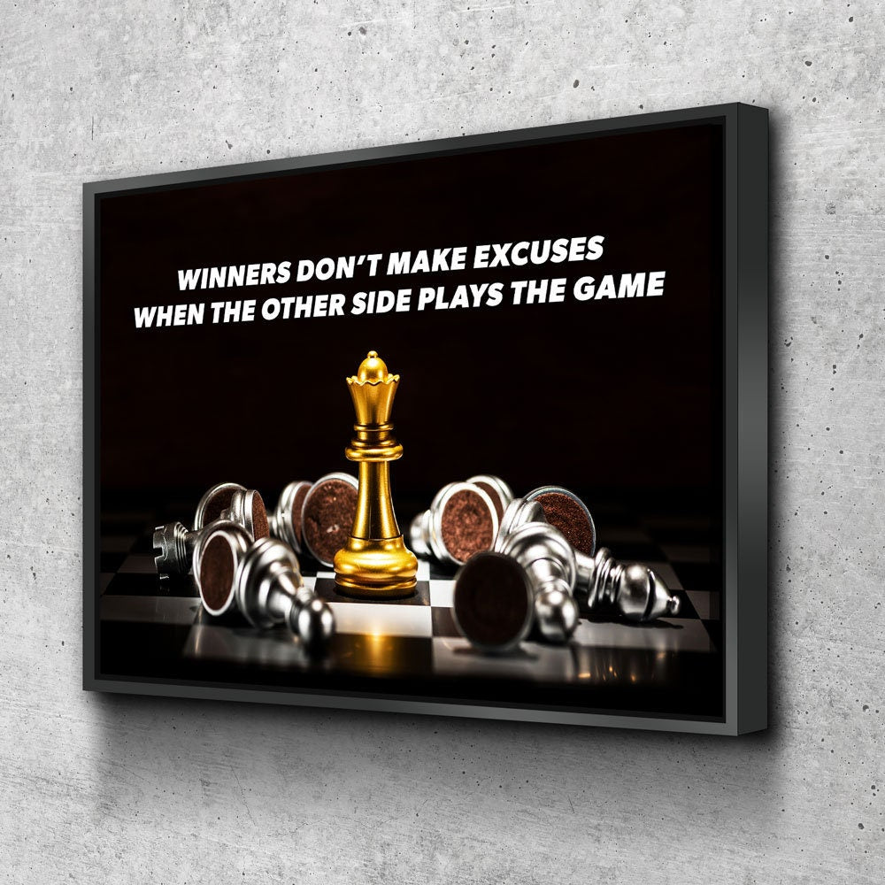 Winners Don't Make Excuses When The Other Side Plays The Game Canvas Wall Art, Office Decor, Motivational Art, Motivational Wall Decor