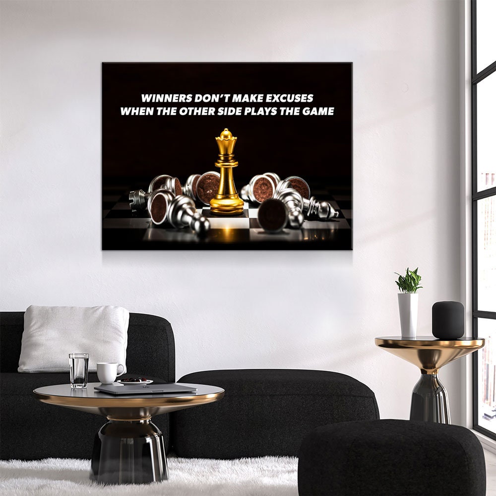 Winners Don't Make Excuses When The Other Side Plays The Game Canvas Wall Art, Office Decor, Motivational Art, Motivational Wall Decor