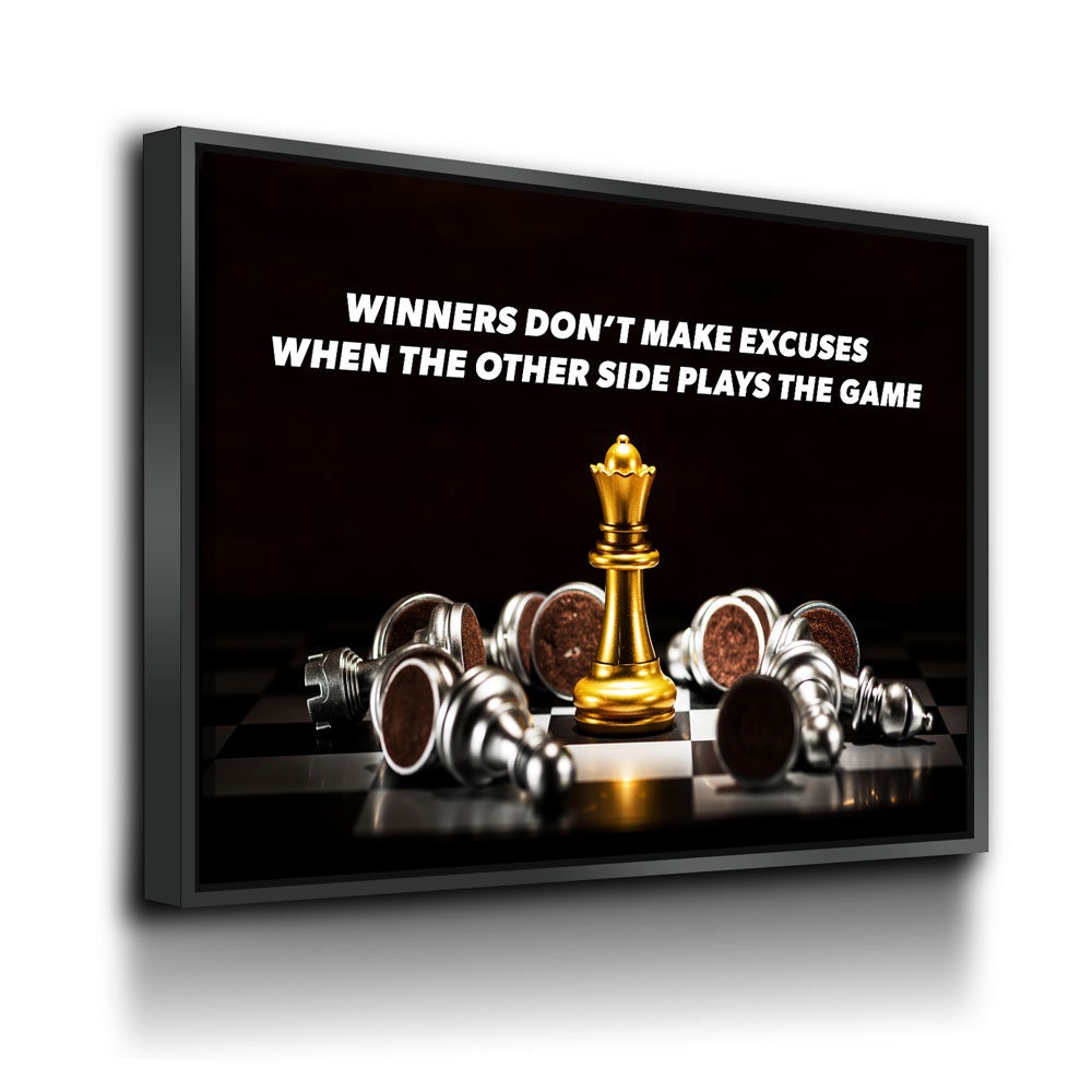 Winners Don't Make Excuses When The Other Side Plays The Game Canvas Wall Art, Office Decor, Motivational Art, Motivational Wall Decor