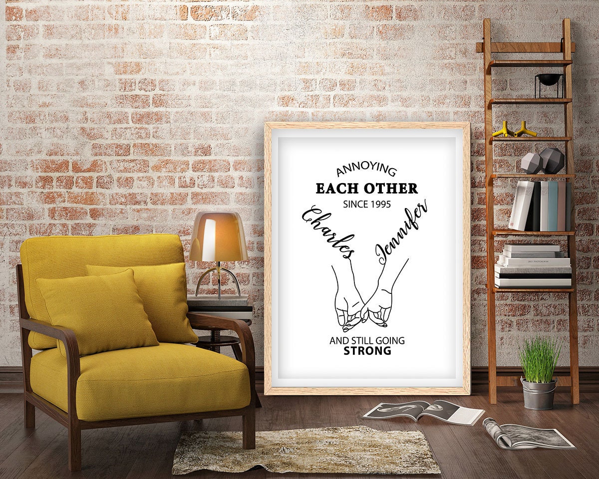 Annoying Each Other Since Framed Fine Art Print, Personalized Romantic Gift, Annoying Each Other And still Going Strong Print, Anniversary