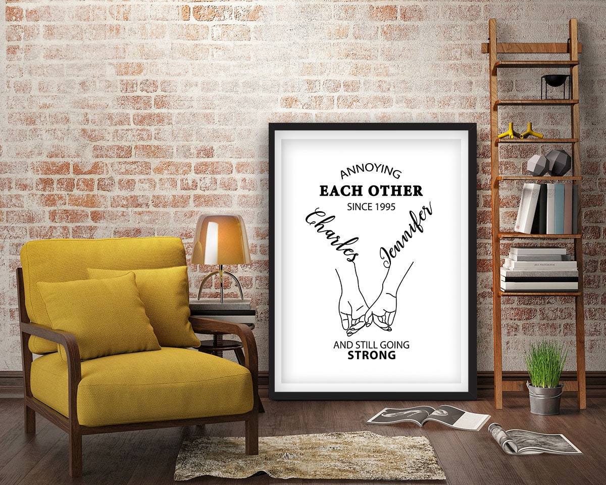 Annoying Each Other Since Framed Fine Art Print, Personalized Romantic Gift, Annoying Each Other And still Going Strong Print, Anniversary