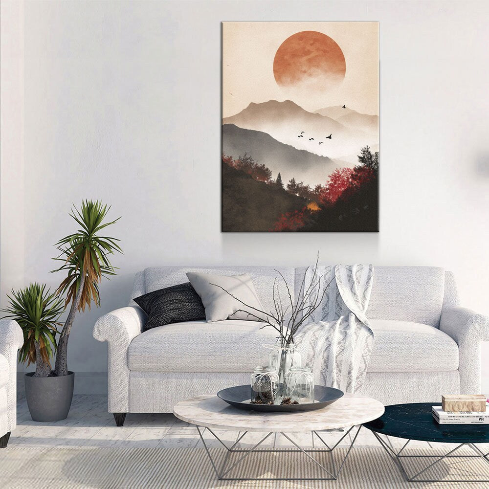 Japandi Zen Style Canvas Wall Art, Japandi Art, Japanese Wall Art, Japandi Decor, Japandi Art Print, Minimalist Art, Earthy Art