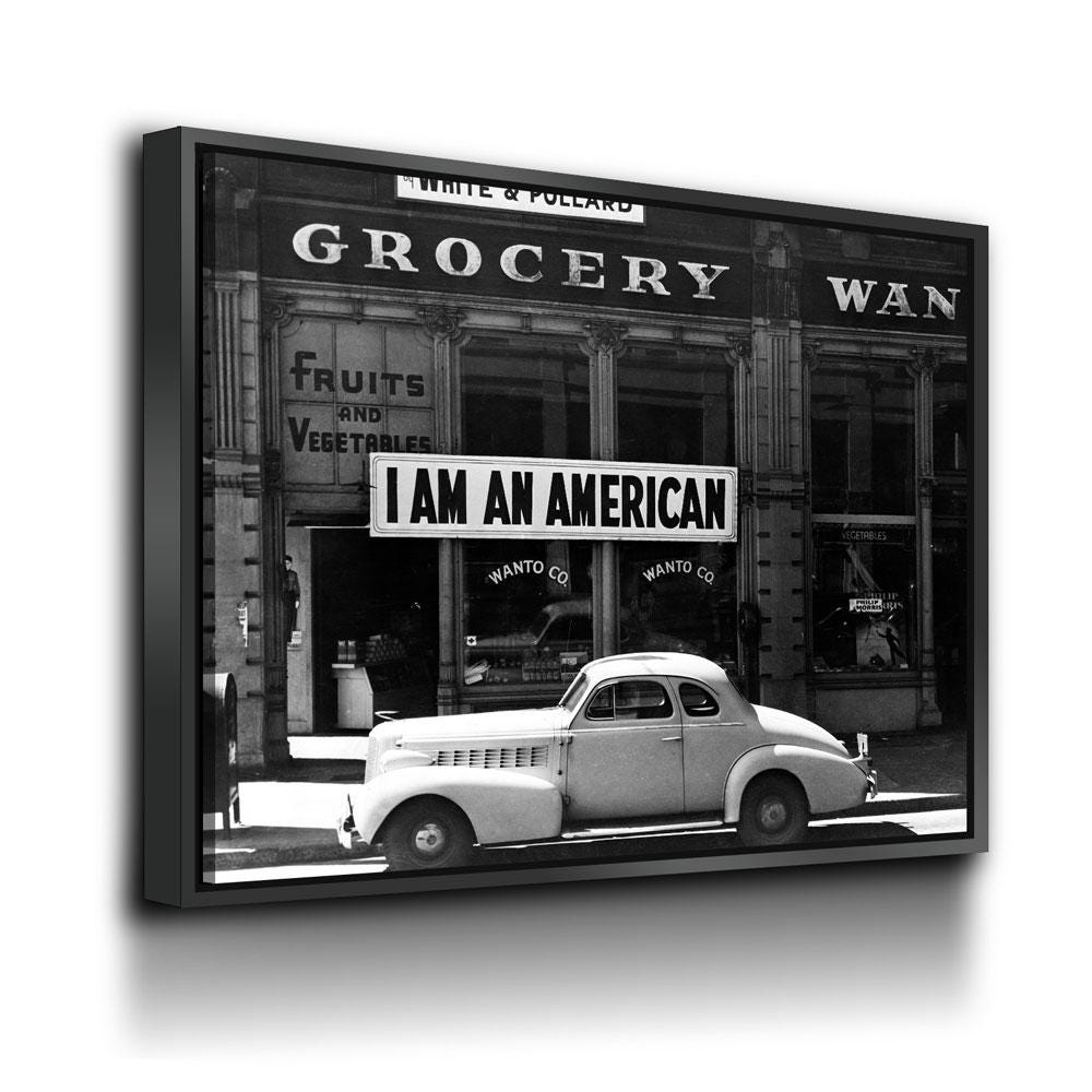 I Am An American Print, Dorothea Lange Photograph, 1942, Vintage Photo, American Patriotism, Immigrants, Dorothea Lange Print, Oakland CA