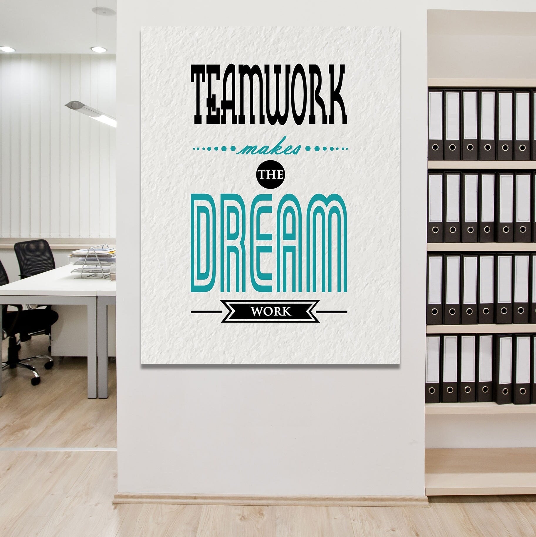 Teamwork Makes The Dreamwork Canvas Print, Motivational Wall Art For Work Place Or School, Office Decor, Team, Office Wall Art, Office Art