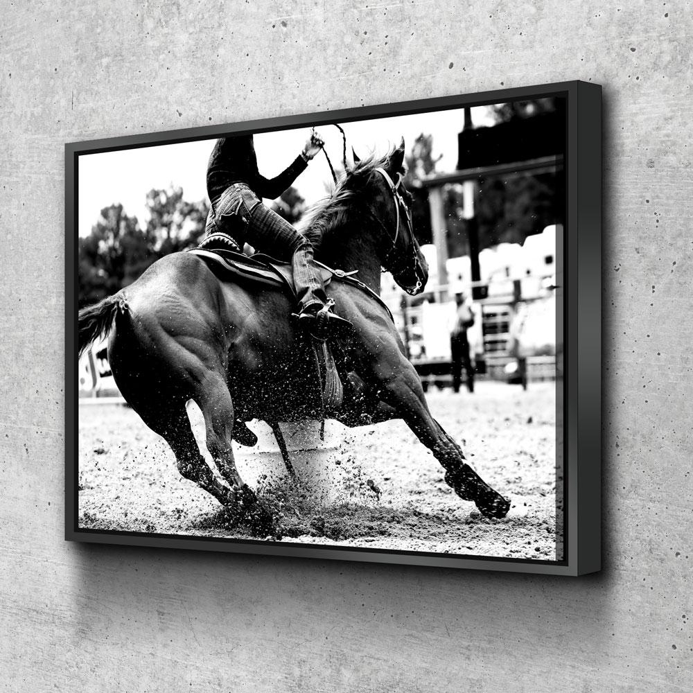 Barrel Racing Girl Canvas Wall Art, Barrel Racer, Cowgirl Decor, Cowgirl Barrel Racing, Western Decor, Barrel Racer Rodeo Art, Horse Riding