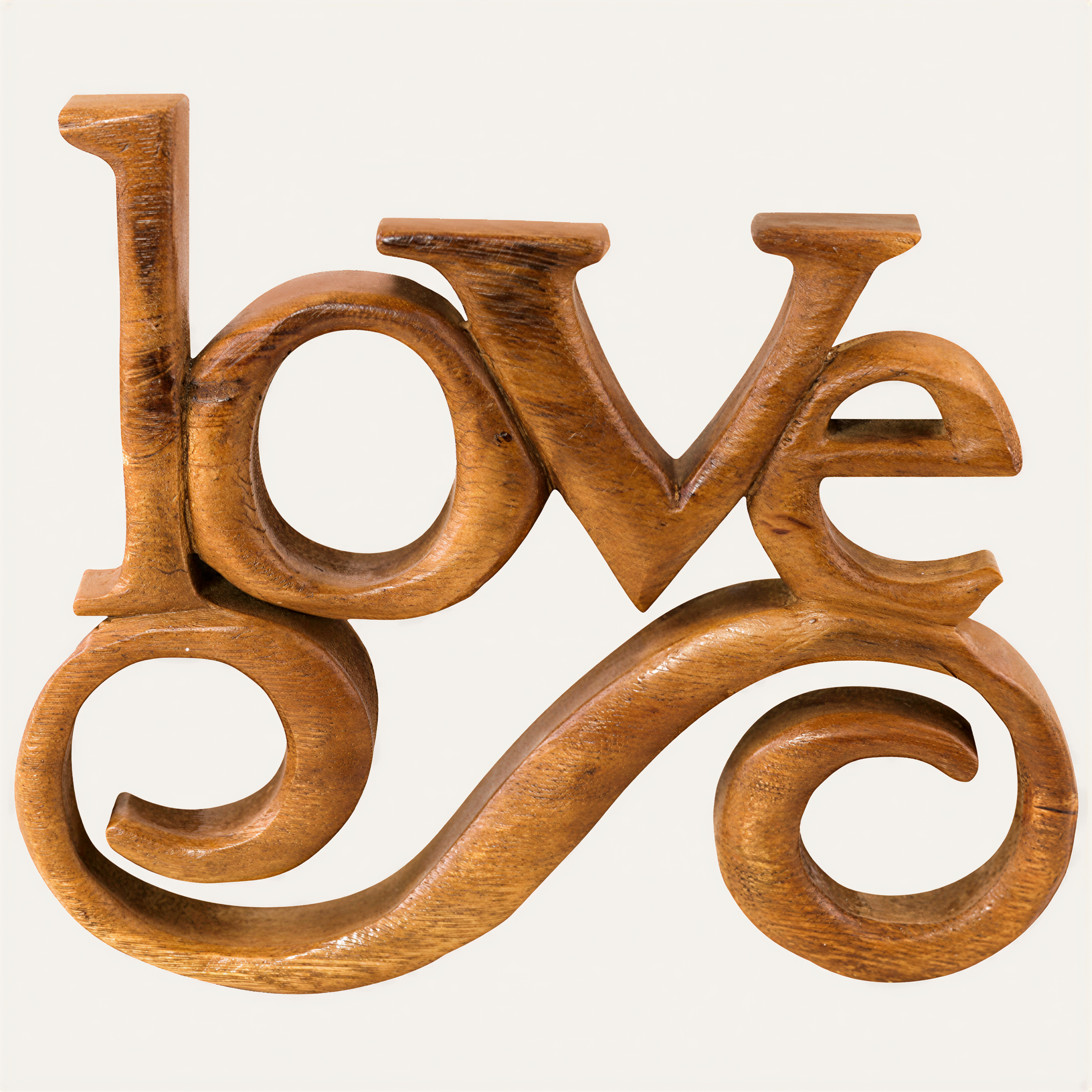 Handmade Wooden Sculpture – Rustic Wooden Word Sign in Solid Acacia Wood