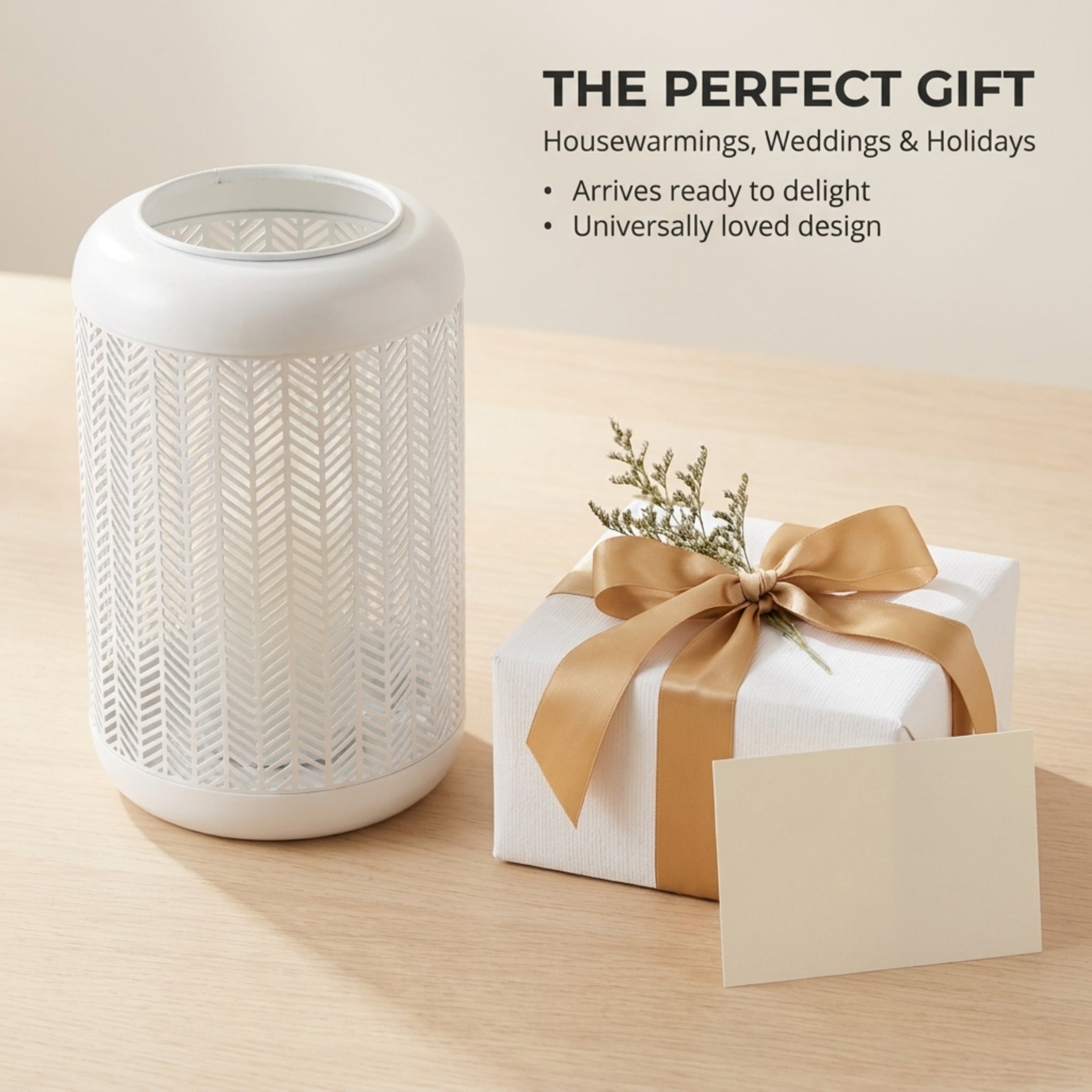 Glass Candle Holder Lantern – White Lattice Pattern Compact Basket Weave Lantern
