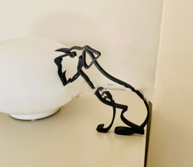 Simple Metal Dog Art Sculpture Decoration