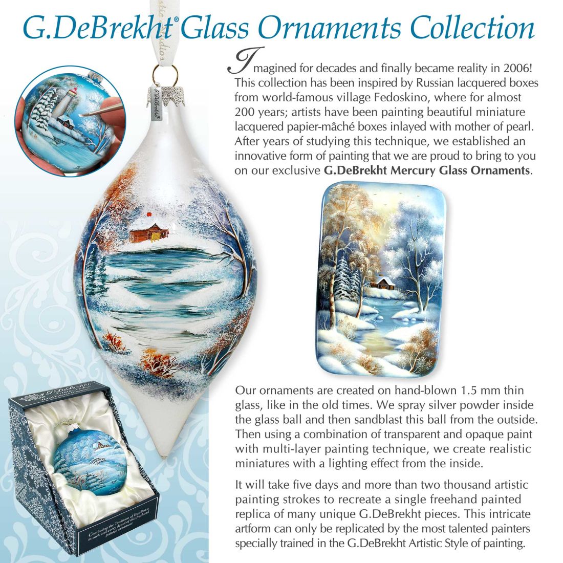 Saint Nick Bell Glass Ornament by G. DeBrekht - Nativity Holiday Decor - 752-034
