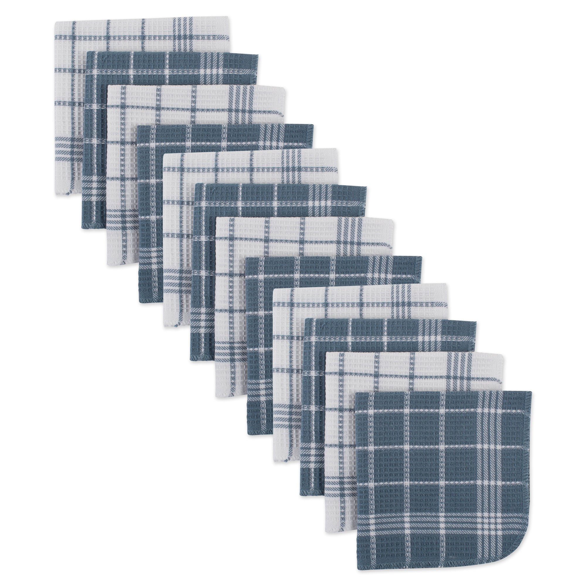 J&M Blue Waffle Weave Dishcloth (Set Of 12)