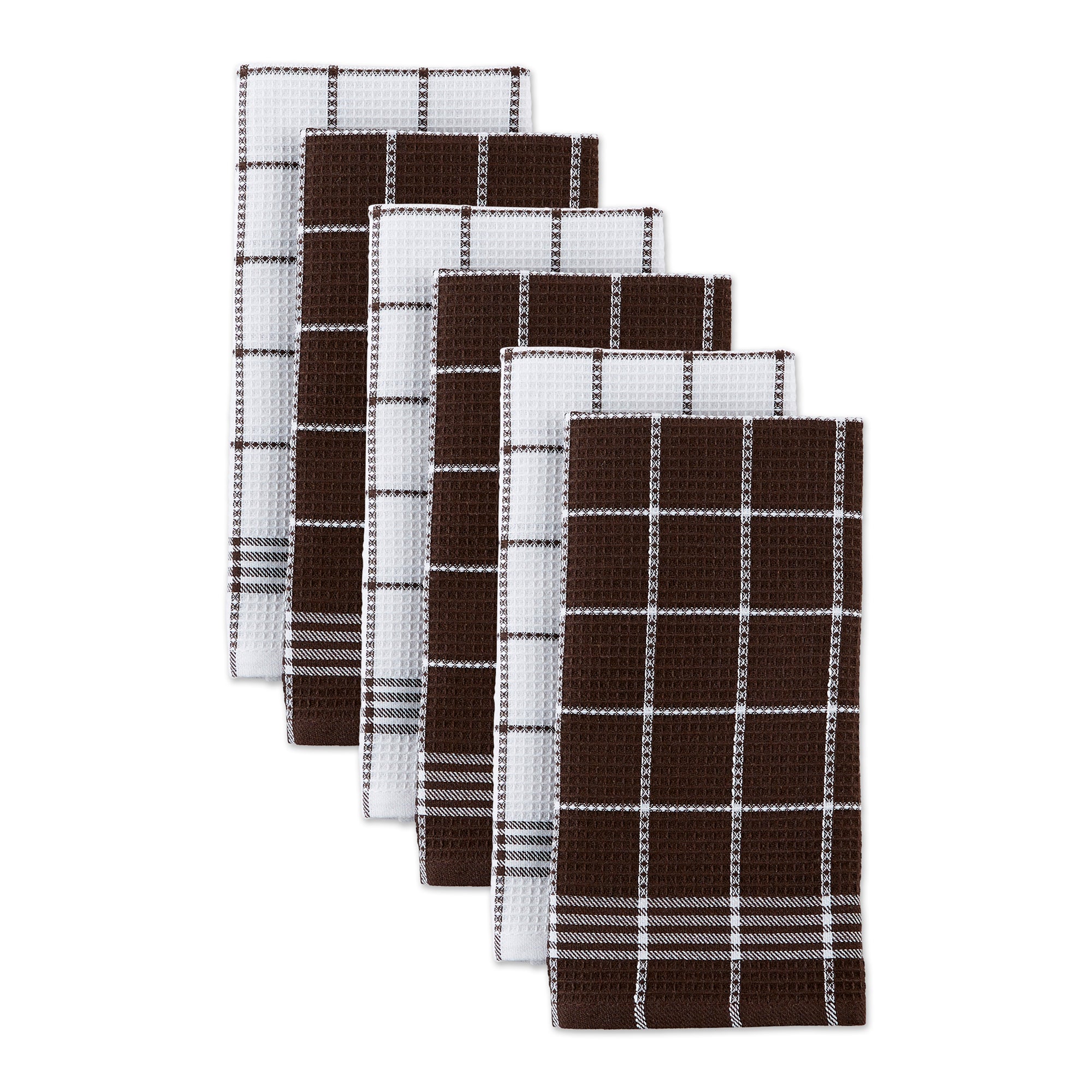 J&M Mocha Waffle Weave Dishtowel (Set of 6)