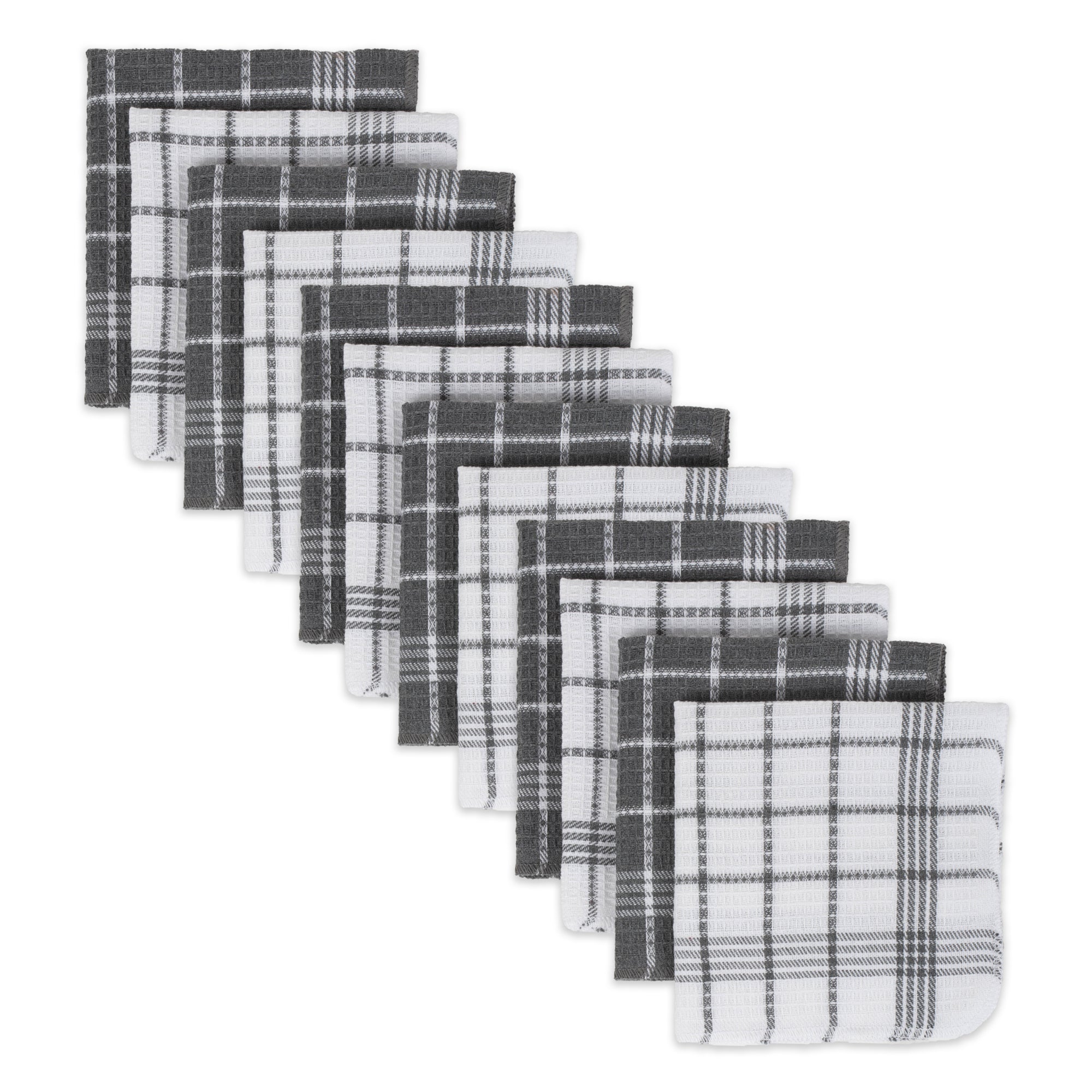 J&M Gray Waffle Weave  Dishcloth (Set Of 12)