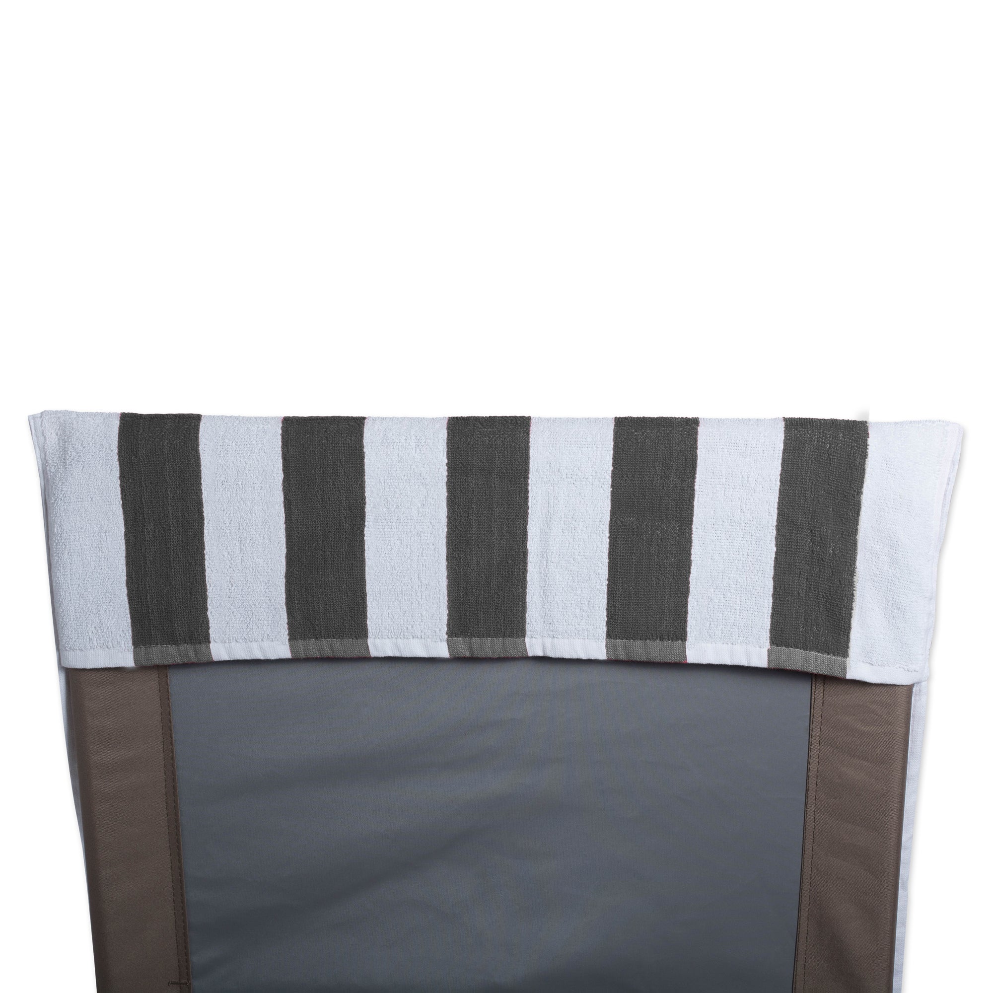 J&M Gray Stripe Lounge Chair Beach Towel With Top Fitted Pocket 26x82