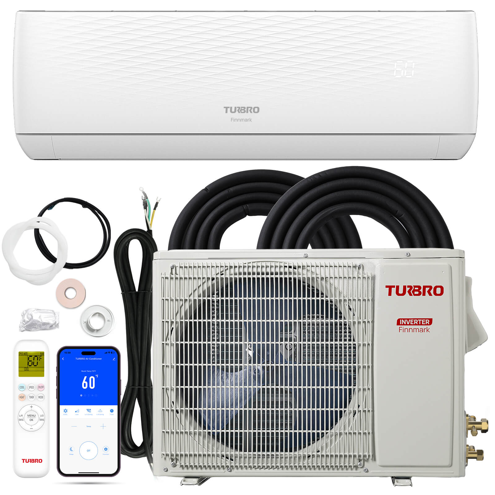 Finnmark 12,000 BTU Single Zone Mini Split AC (R32)