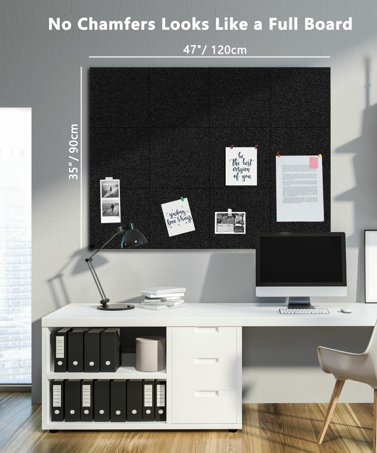 12 Pack Large Cork Board,11.8x11.8 Bulletin Board with 48 Safe Removable Adhesive Tabs,48 x 36 DIY Office Supplies Cork Boards f