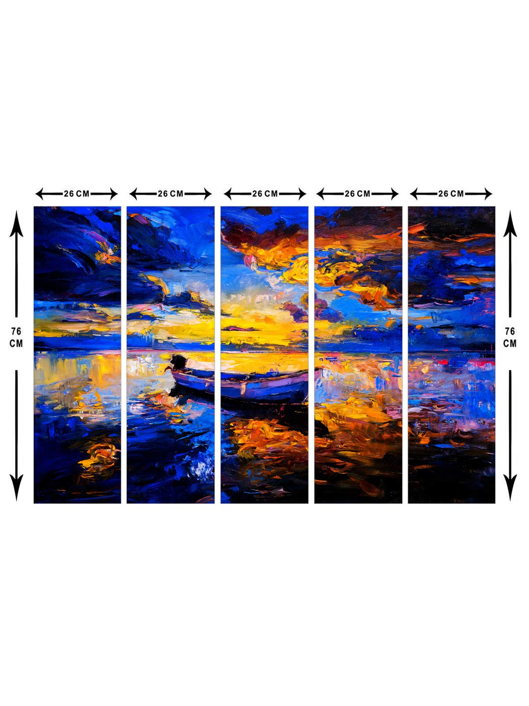 999Store Abstract Blue Boat Painting For Living Room Bedroom Decoration Items Wall Art Panels Hanging Boat Paintings For Living