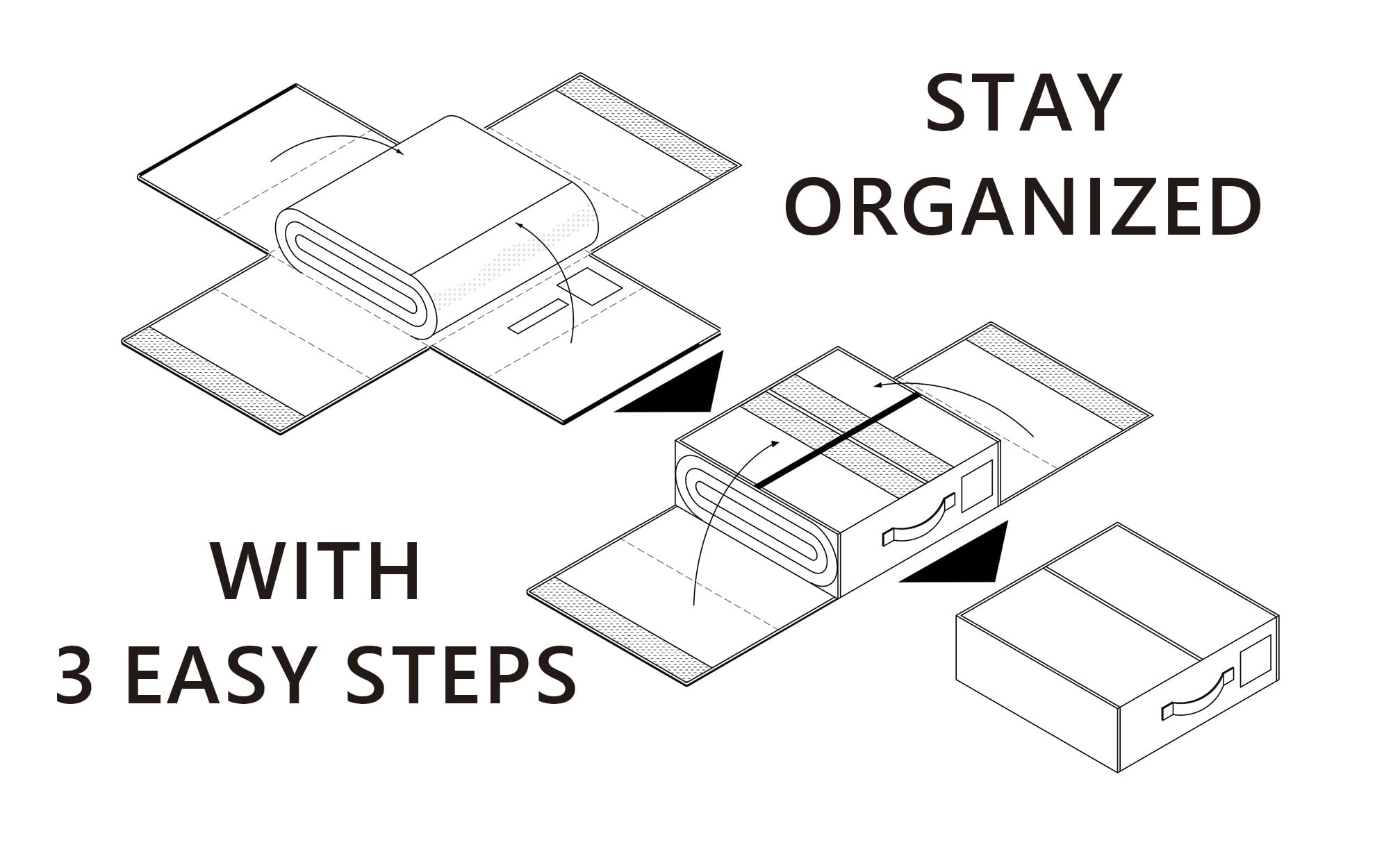 SheetCube Bed Sheet Organizers and Storage 2 Pack, Foldable Linen Closet Organizer, Bedding Folder Storage Box Container for Bla