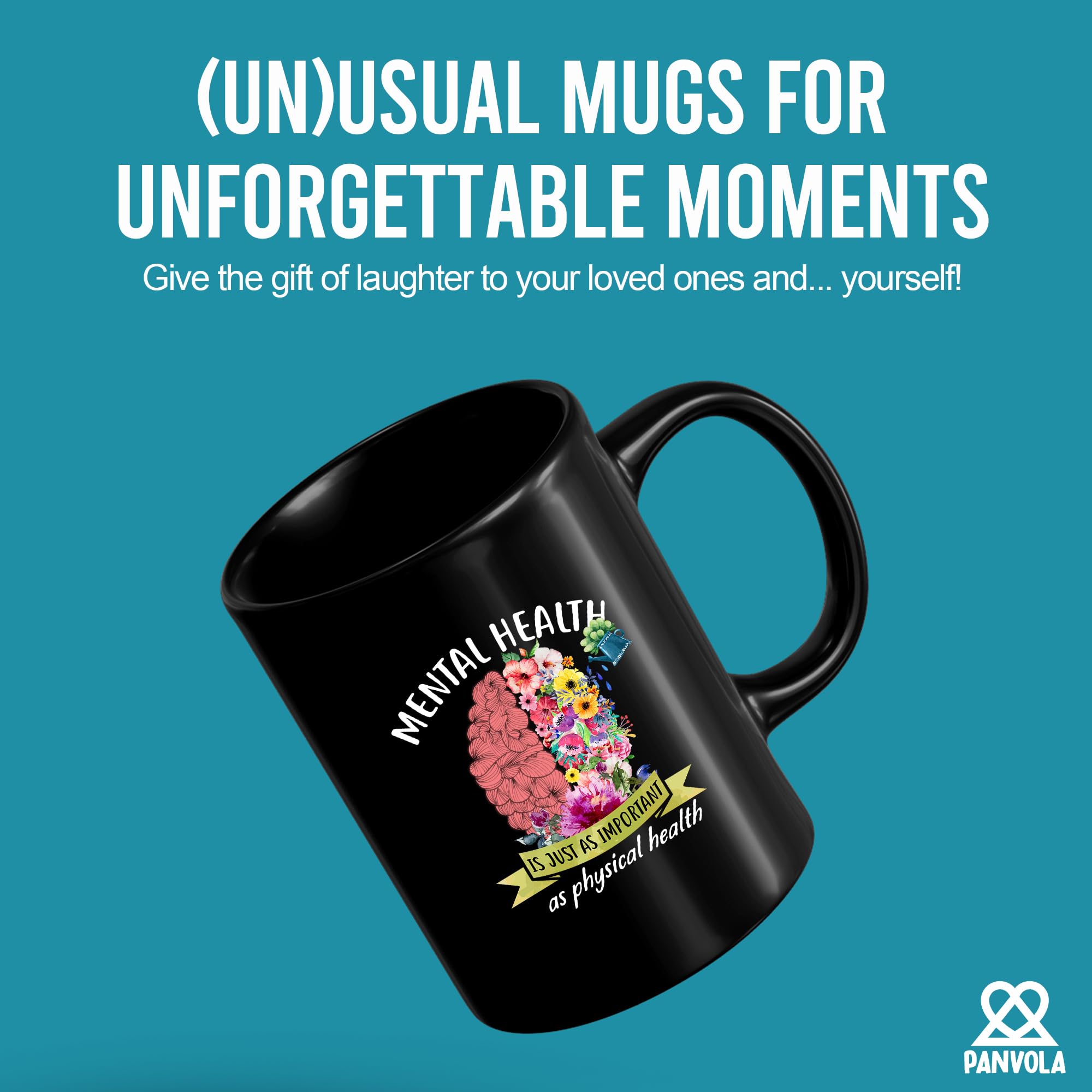 Panvola Mental Health Counselor Gifts Therapist Mug Novelty Inspirational Gift Idea Awareness Coffee Cup Black 11Oz For Psycholo