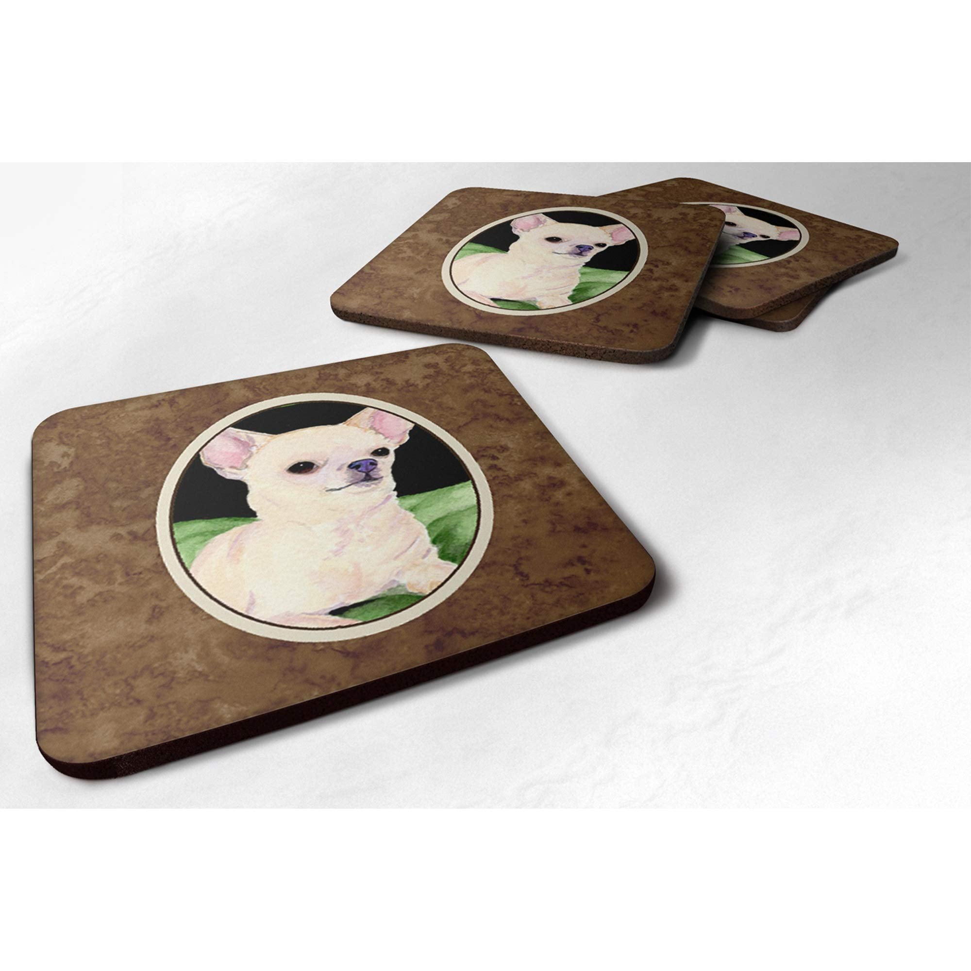 Carolines Treasures Chihuahua Foam Coasters (Set of 4), 3.5 H x 3.5 W, Multicolor