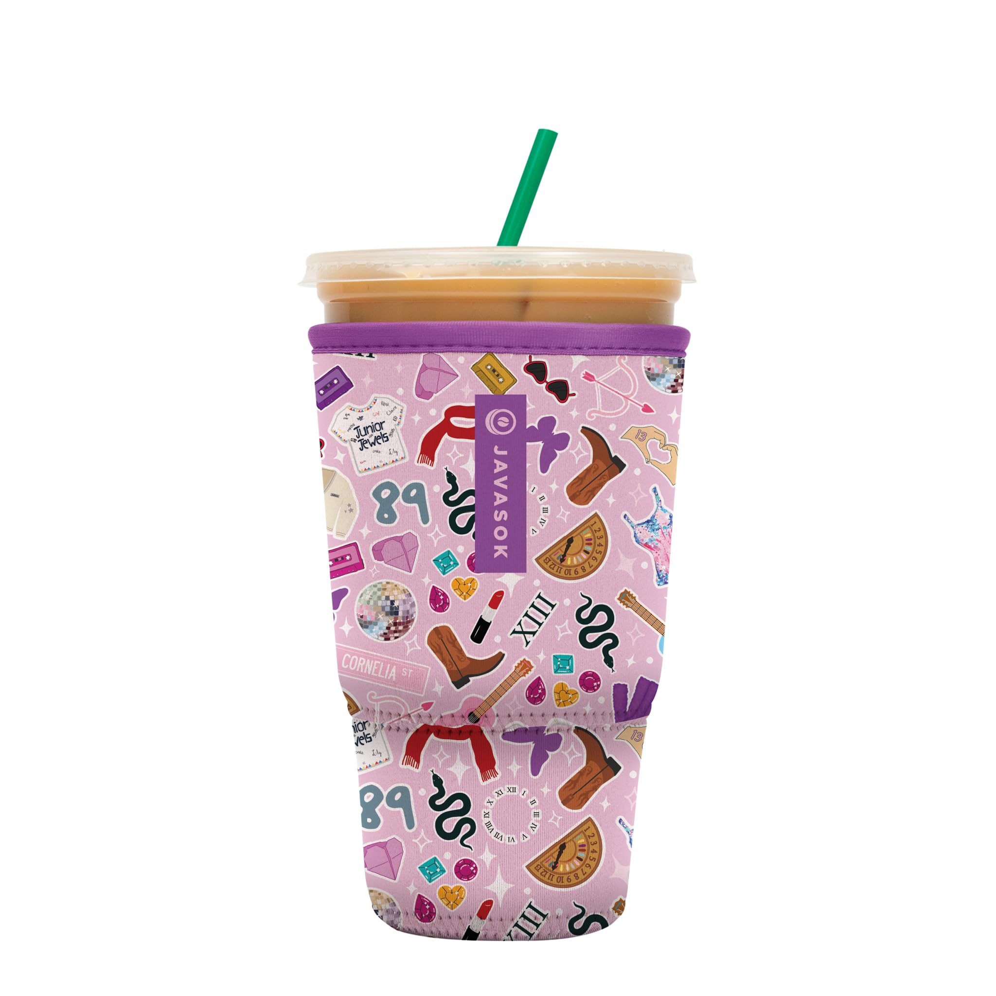 Sok It JavaSok Iced Coffee & Cold Soda Insulated Neoprene Cup Sleeve (On Tour, XLarge: 38-42oz)