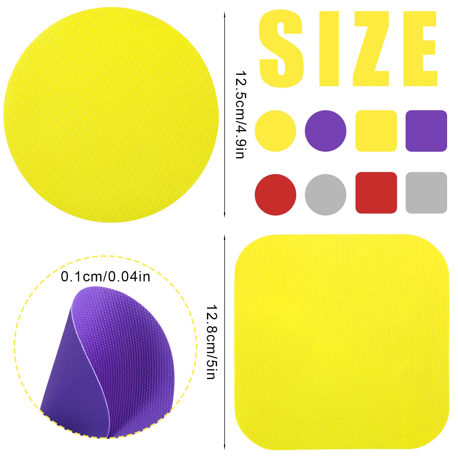 8Pcs Jar Opener Grippers, Round And Square Rubber Bottle Opening Pad Multifunctional Non Skid Jar Opener Silicone Heat Resistant
