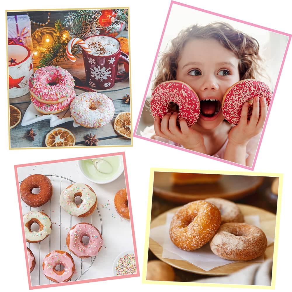 Hengke 2 Pack Plastic Donut Cutters With Dipping Pliers Doughnut Mould Doughnut Maker Diy Doughnut Baking Tool Non-Stick Donut M